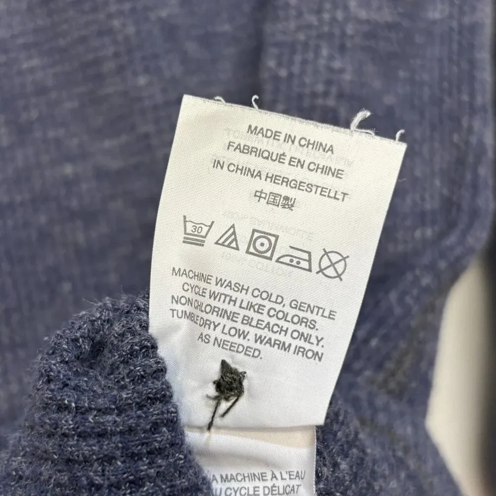 Wallace & Barnes Men Henley Waffle Thermal Shirt Top Size Small Blue D121 -18